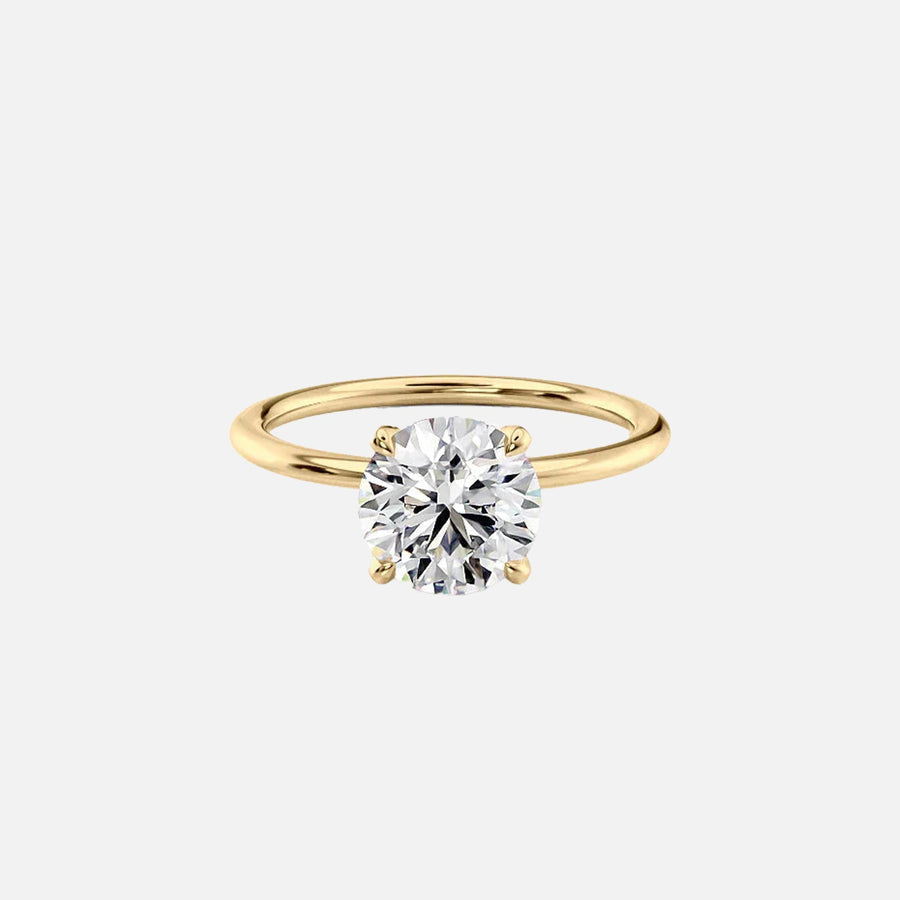  The Solitaire Nelly Round Lab Diamond Ring 18k Yellow Gold 001
