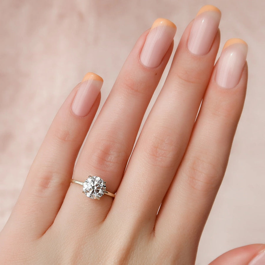  The Solitaire Nelly Round Lab Diamond Ring 18k Yellow Gold 003