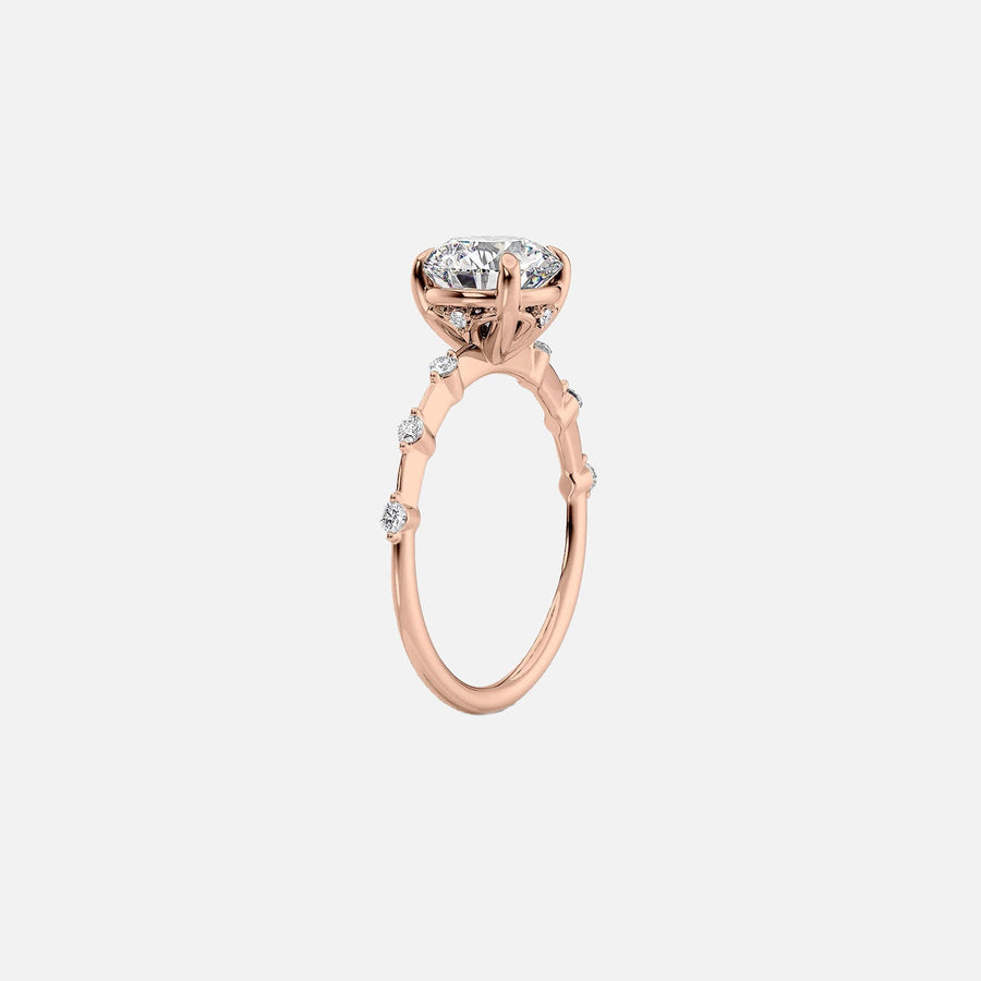  The Solitaire Penelope Cushion Lab Diamond Ring 14k Rose Gold 002