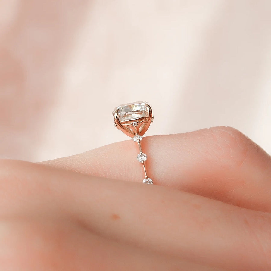  The Solitaire Penelope Cushion Lab Diamond Ring 14k Rose Gold 004
