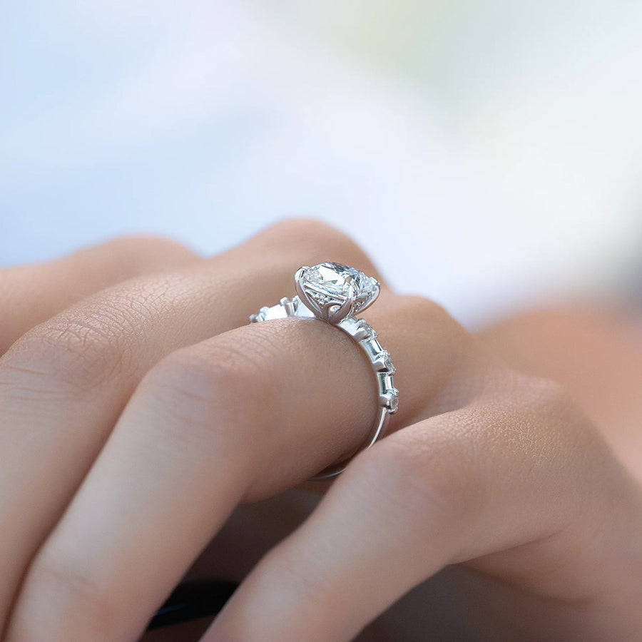  The Solitaire Penelope Cushion Lab Diamond Ring 14k White Gold 004