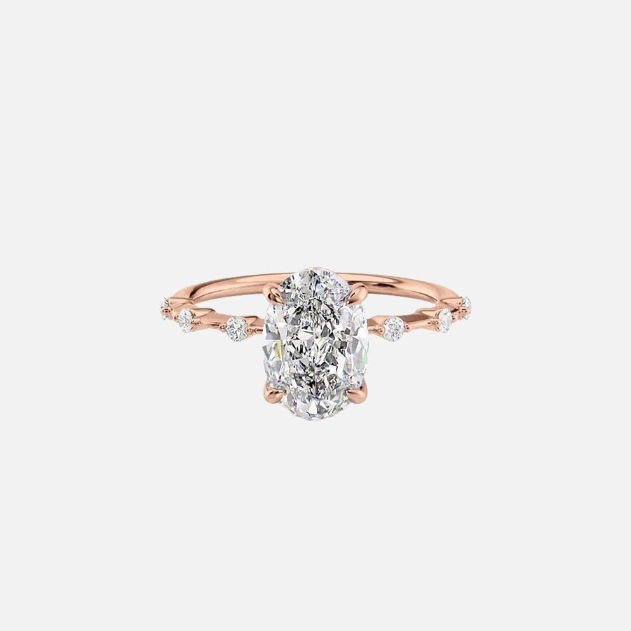  The Solitaire Penelope Oval Lab Diamond Ring 18k Rose Gold 001
