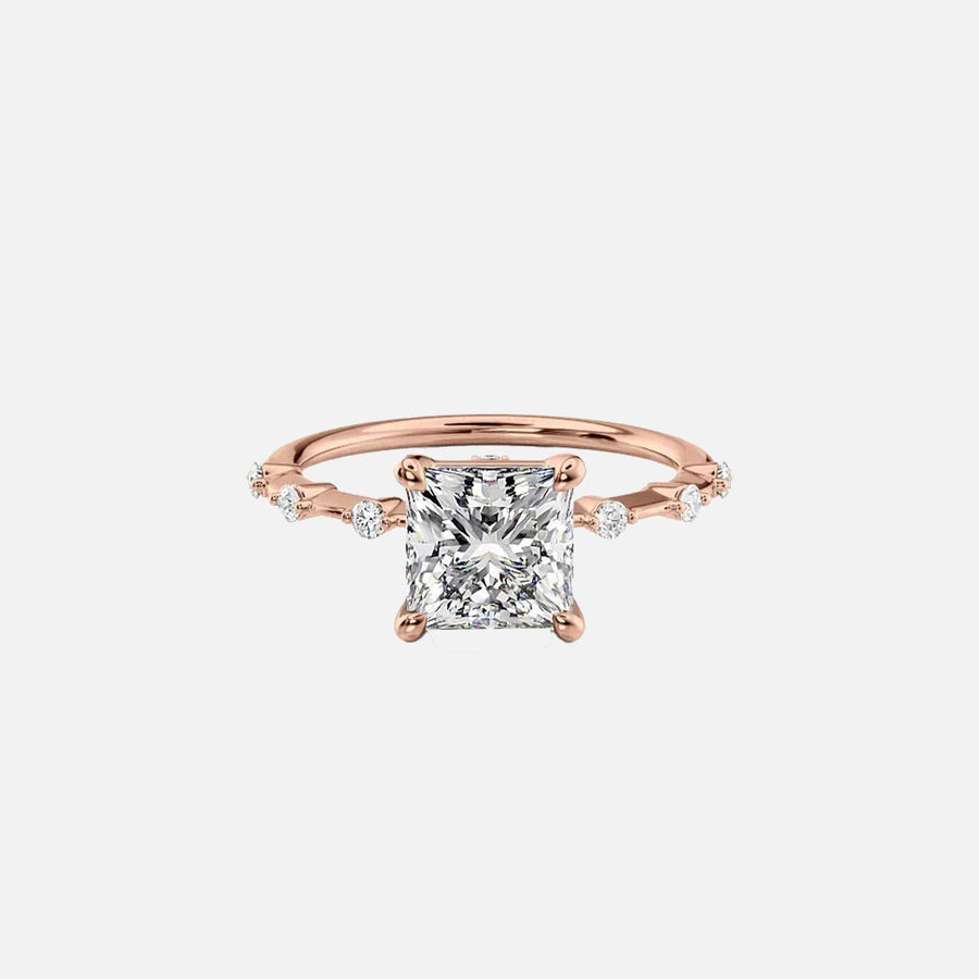  The Solitaire Penelope Princess Lab Diamond Ring 18k Rose Gold 001