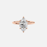  The Solitaire Petal Kamellie Marquise Lab Diamond Ring 18k Rose Gold 001