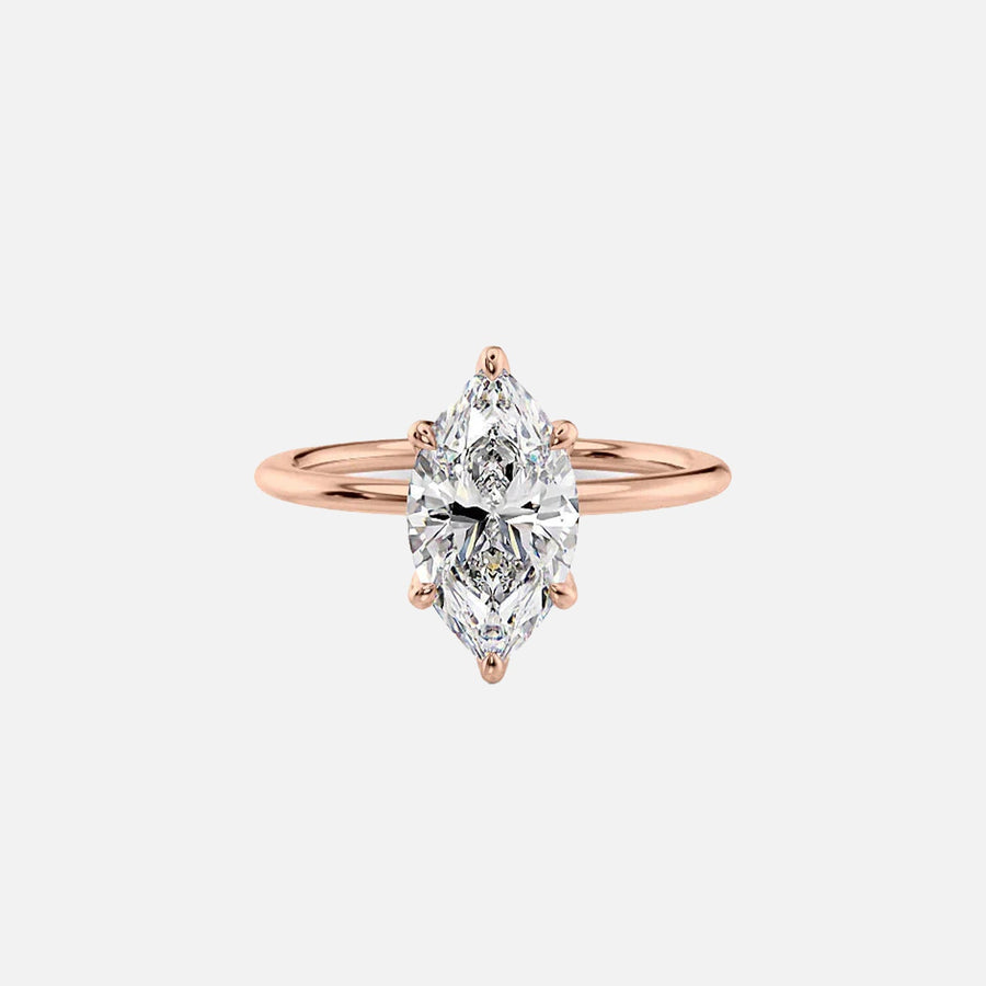  The Solitaire Petal Kamellie Marquise Lab Diamond Ring 18k Rose Gold 001