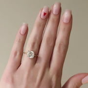  The Solitaire Sarah Cushion Lab Diamond Ring 14k Yellow Gold 003