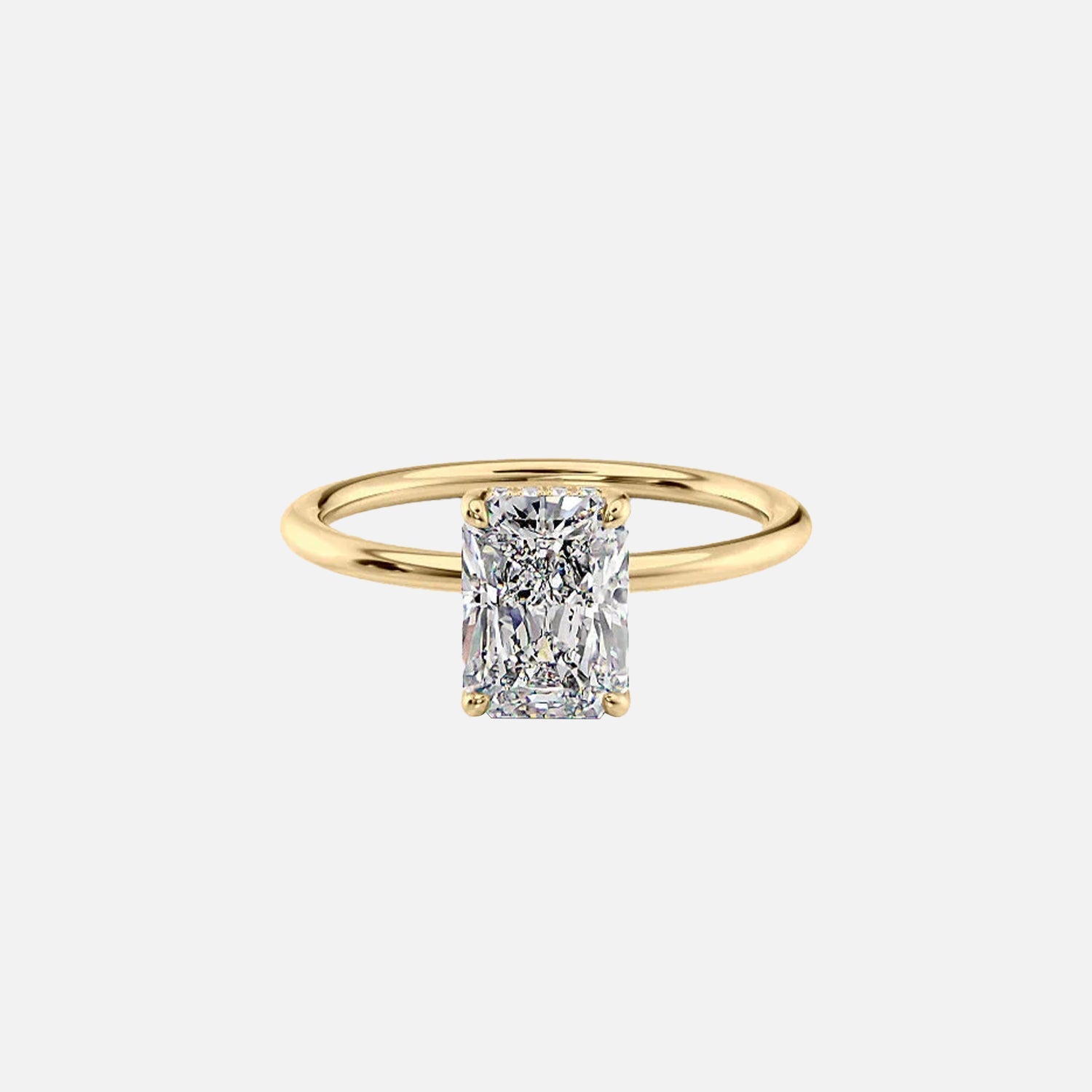 The Solitaire Sarah Radiant Lab Diamond Ring 14k Yellow Gold 001