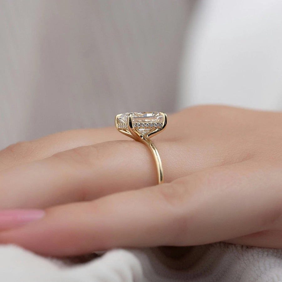  The Solitaire Sarah Radiant Lab Diamond Ring 14k Yellow Gold 004 Final