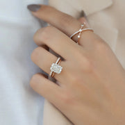  The Solitaire Sarah Radiant Moissanite Ring 14k Rose Gold 003