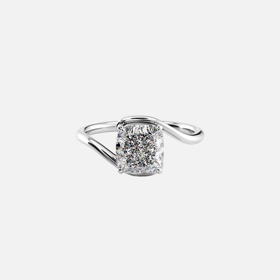  The Solitaire Skyler Cushion Lab Diamond Ring 14k White Gold 001