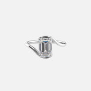  The Solitaire Skyler Emerald Moissanite Ring 18k White Gold 001
