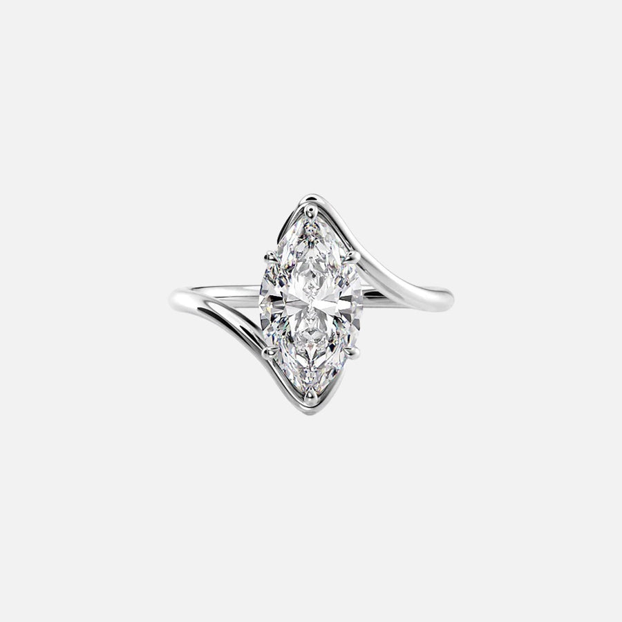  The Solitaire Skyler Marquise Moissanite Ring 14k White Gold 001
