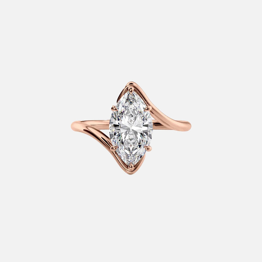  The Solitaire Skyler Marquise Moissanite Ring 18k Rose Gold 001