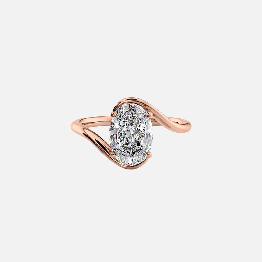  The Solitaire Skyler Oval Lab Diamond Ring 14k Rose Gold 001