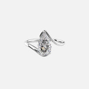  The Solitaire Skyler Pear Moissanite Ring 18k White Gold 001