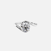  The Solitaire Skyler Round Moissanite Ring 14k White Gold 001