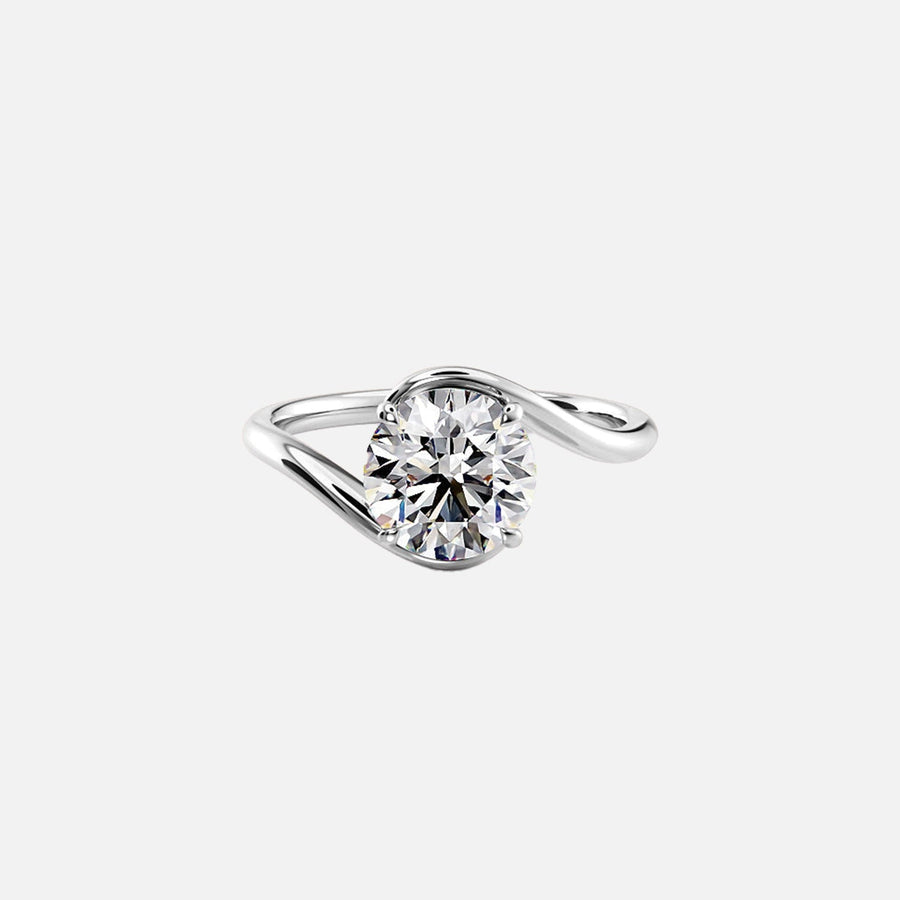 The Solitaire Skyler Round Moissanite Ring 18k White Gold 001