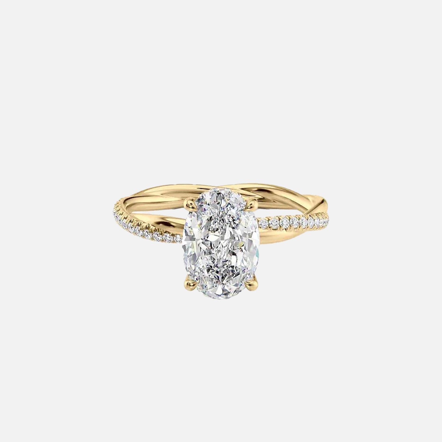  The Stacey Oval Lab Diamond Ring 14k Yellow Gold 002