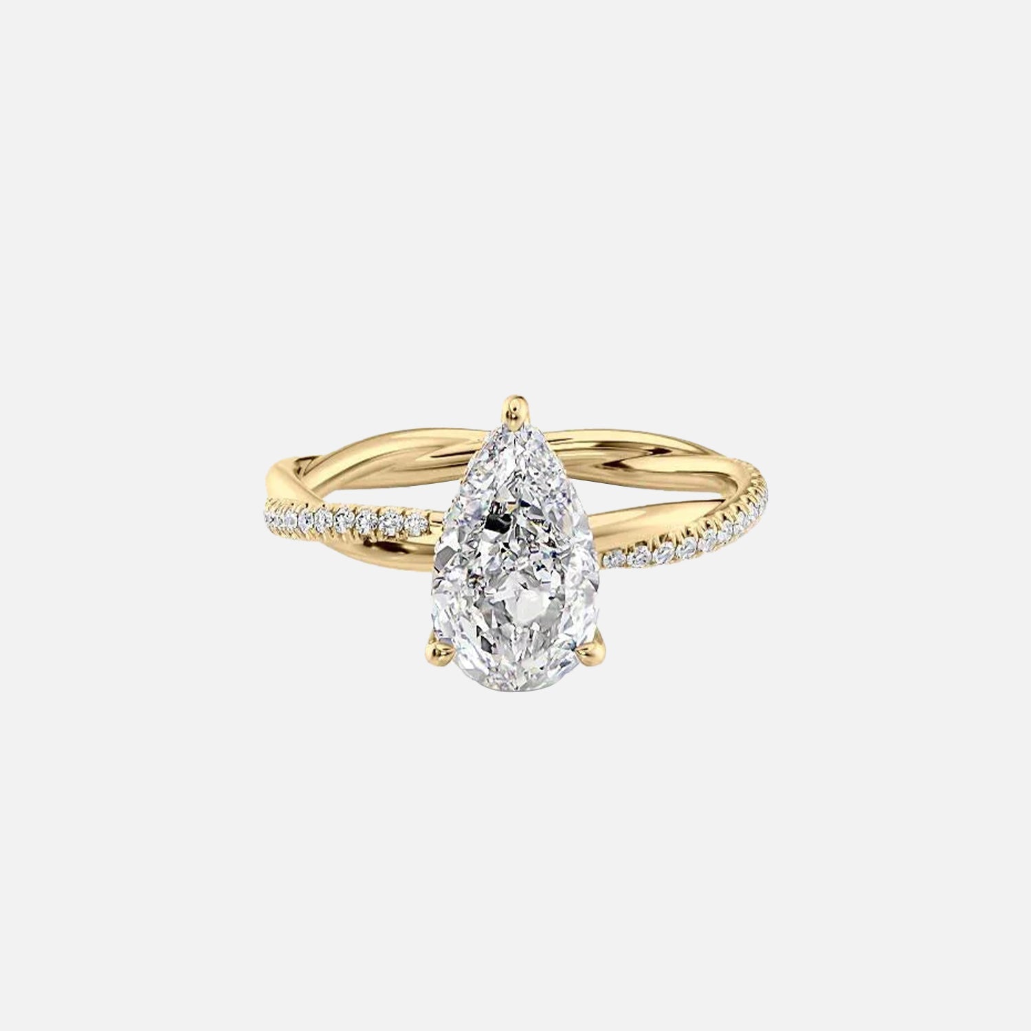 The Stacey Pear Lab Diamond Ring 14k Yellow Gold 001