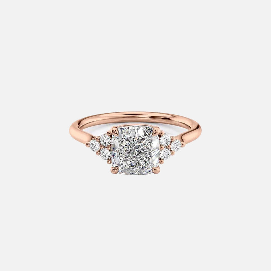 The Summer Cushion Side Stone Moissanite Ring - KNT - Engagement Rings, Wedding Bands & Fine Jewelry