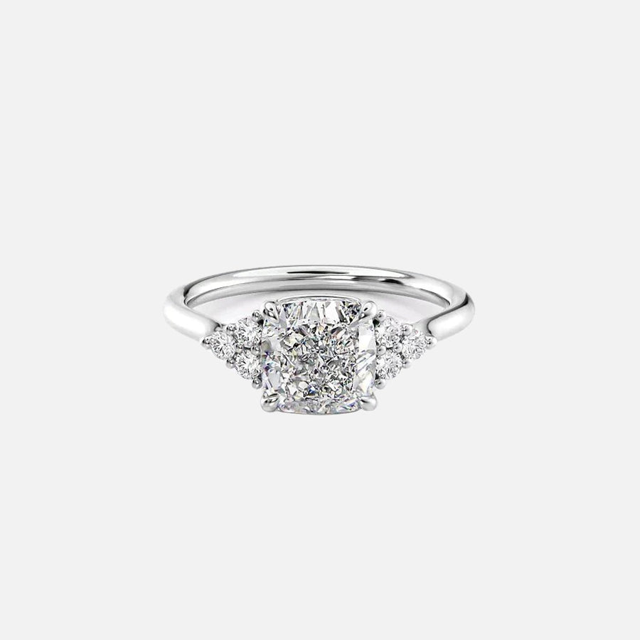 The Summer Cushion Side Stone Moissanite Ring - KNT - Engagement Rings, Wedding Bands & Fine Jewelry