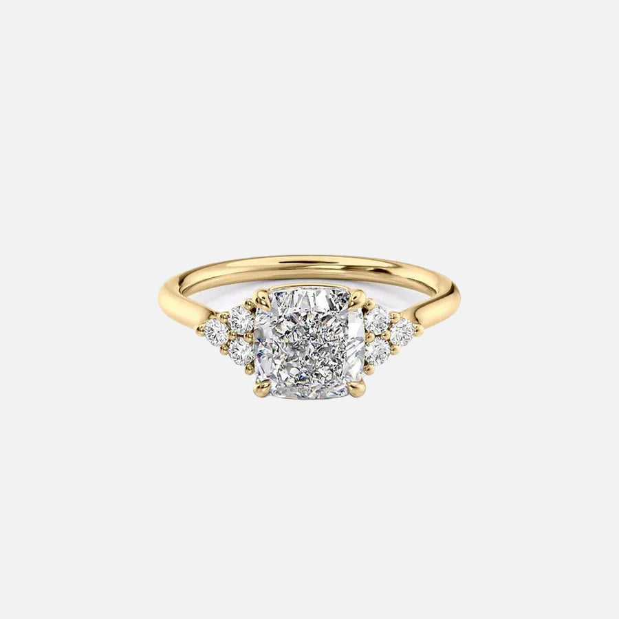 The Summer Cushion Side Stone Moissanite Ring - KNT - Engagement Rings, Wedding Bands & Fine Jewelry