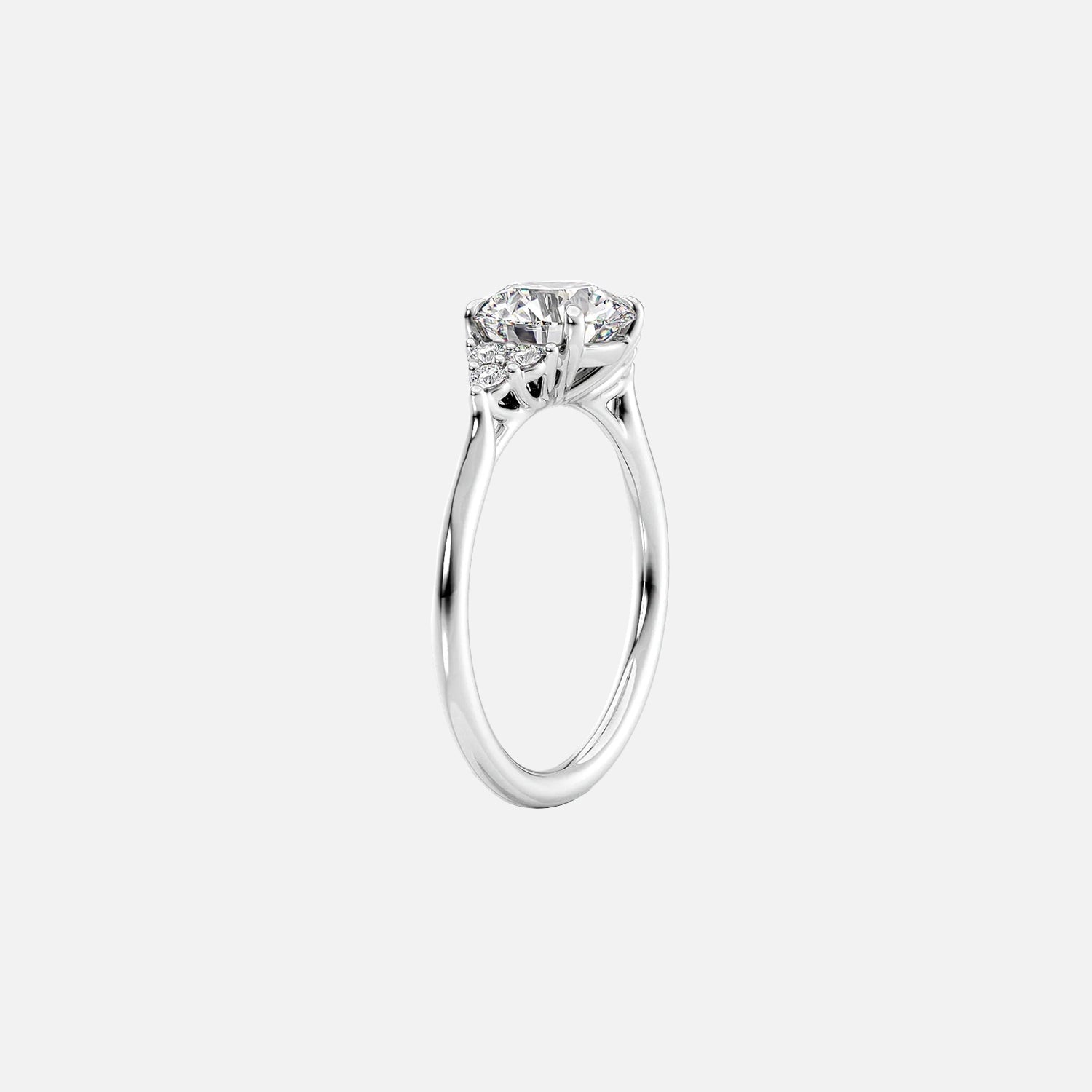 The Summer Emerald Side Stone Moissanite Ring - KNT - Engagement Rings, Wedding Bands & Fine Jewelry