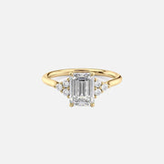 The Summer Emerald Side Stone Moissanite Ring - KNT - Engagement Rings, Wedding Bands & Fine Jewelry