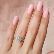 The Summer Emerald Side Stone Moissanite Ring - KNT - Engagement Rings, Wedding Bands & Fine Jewelry