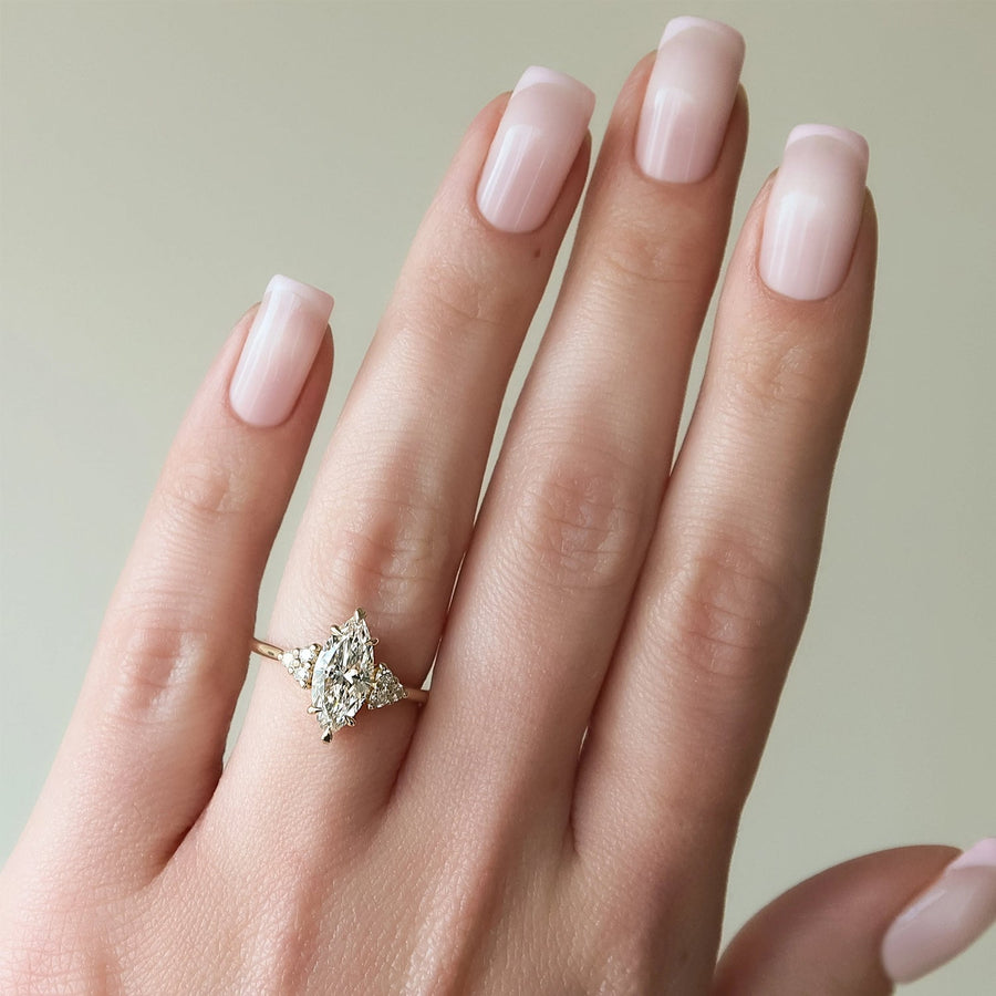 The Summer Marquise Side Stone Moissanite Ring - KNT - Engagement Rings, Wedding Bands & Fine Jewelry