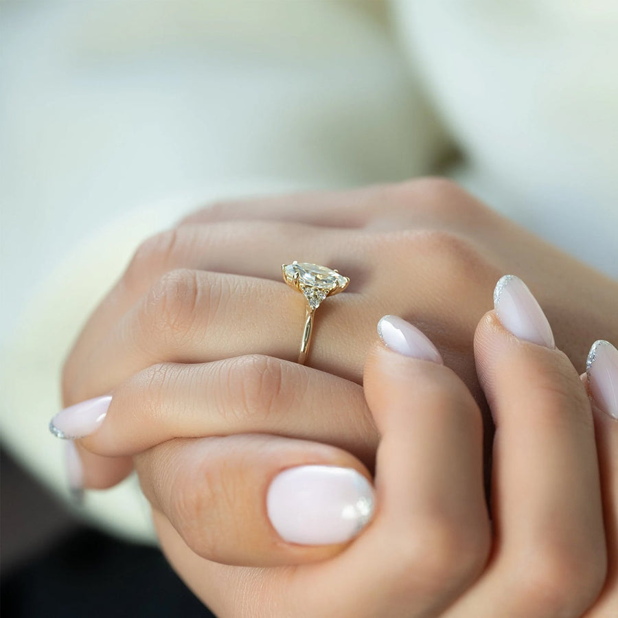 The Summer Marquise Side Stone Moissanite Ring - KNT - Engagement Rings, Wedding Bands & Fine Jewelry