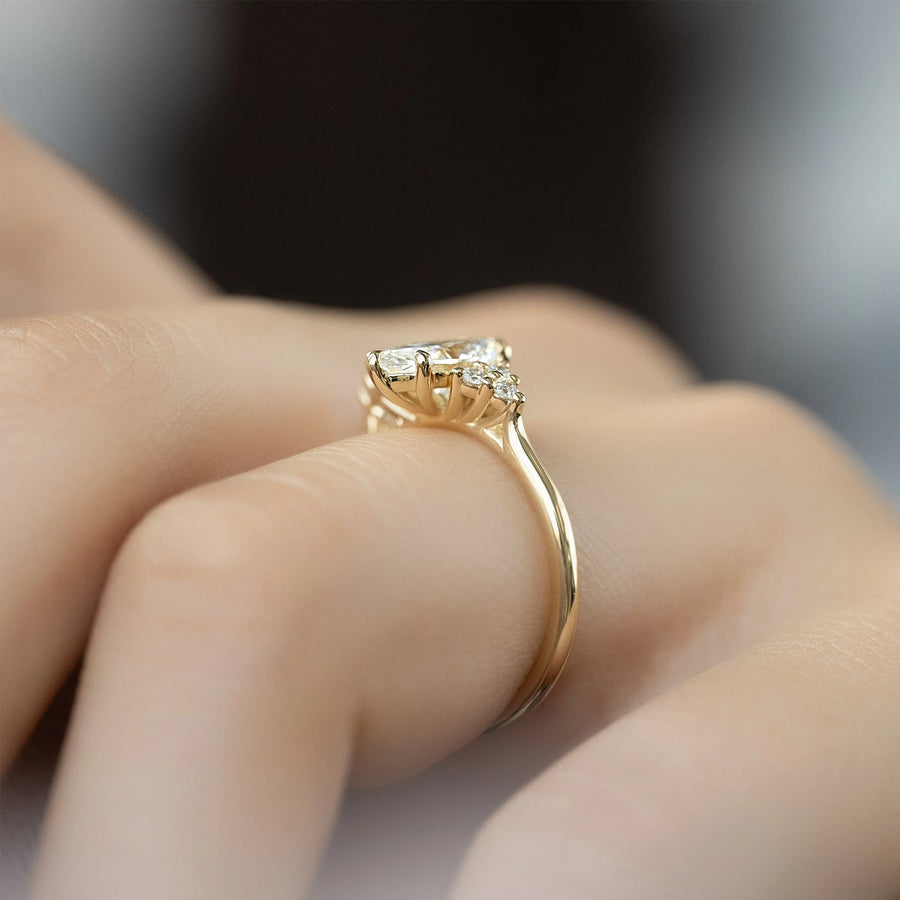 The Summer Marquise Side Stone Moissanite Ring - KNT - Engagement Rings, Wedding Bands & Fine Jewelry