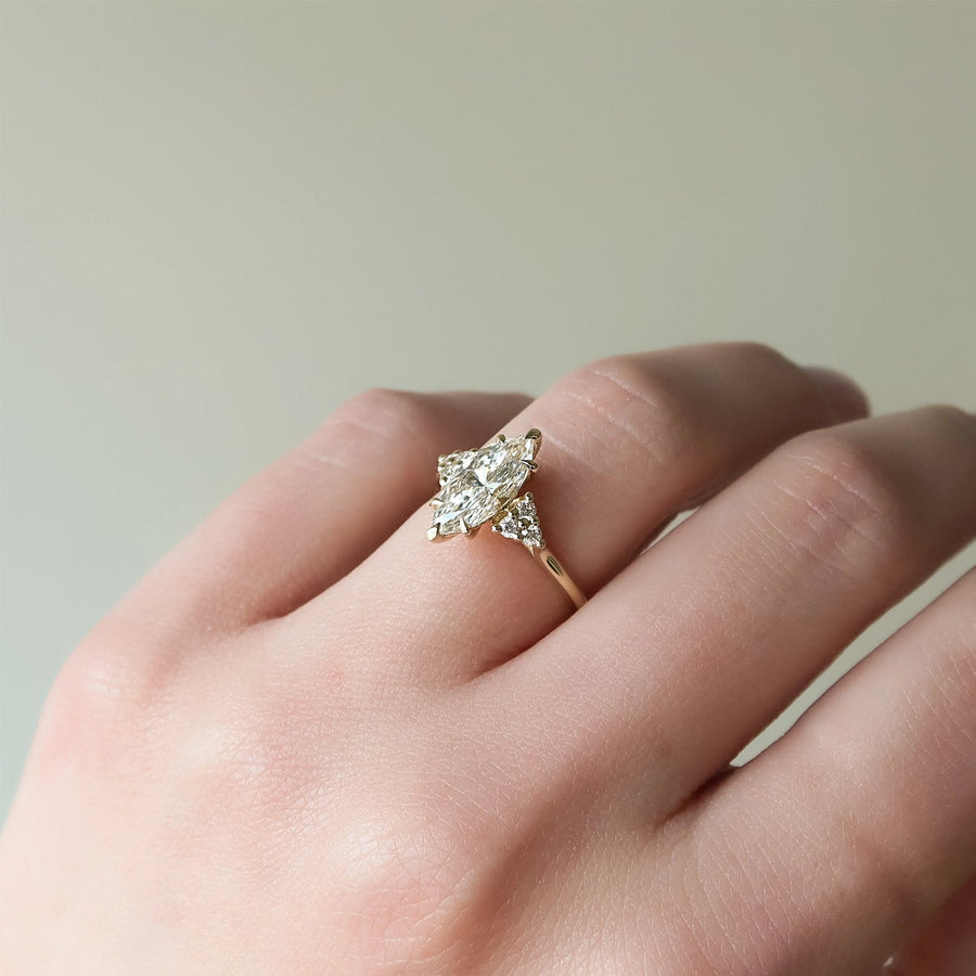 The Summer Marquise Side Stone Moissanite Ring - KNT - Engagement Rings, Wedding Bands & Fine Jewelry