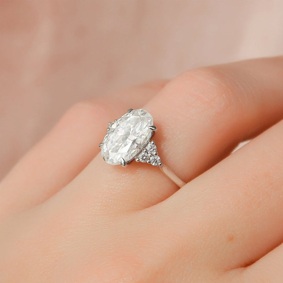 The Summer Oval Side Stone Moissanite Ring - KNT - Engagement Rings, Wedding Bands & Fine Jewelry