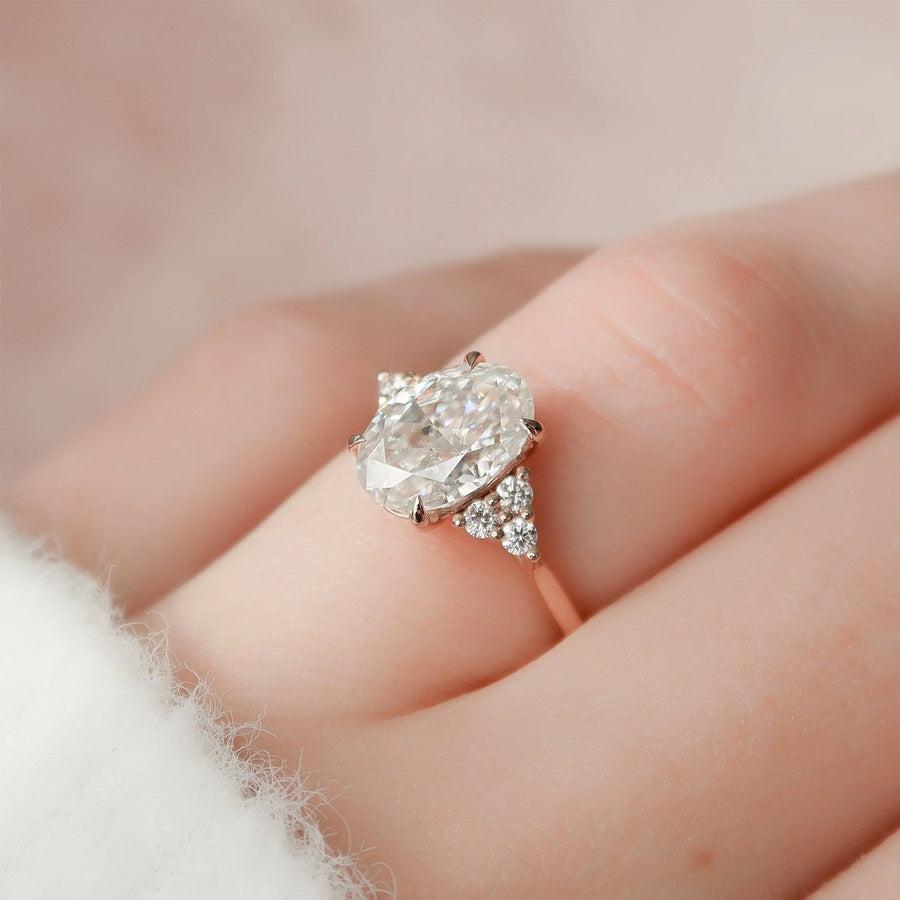 The Summer Oval Side Stone Moissanite Ring - KNT - Engagement Rings, Wedding Bands & Fine Jewelry