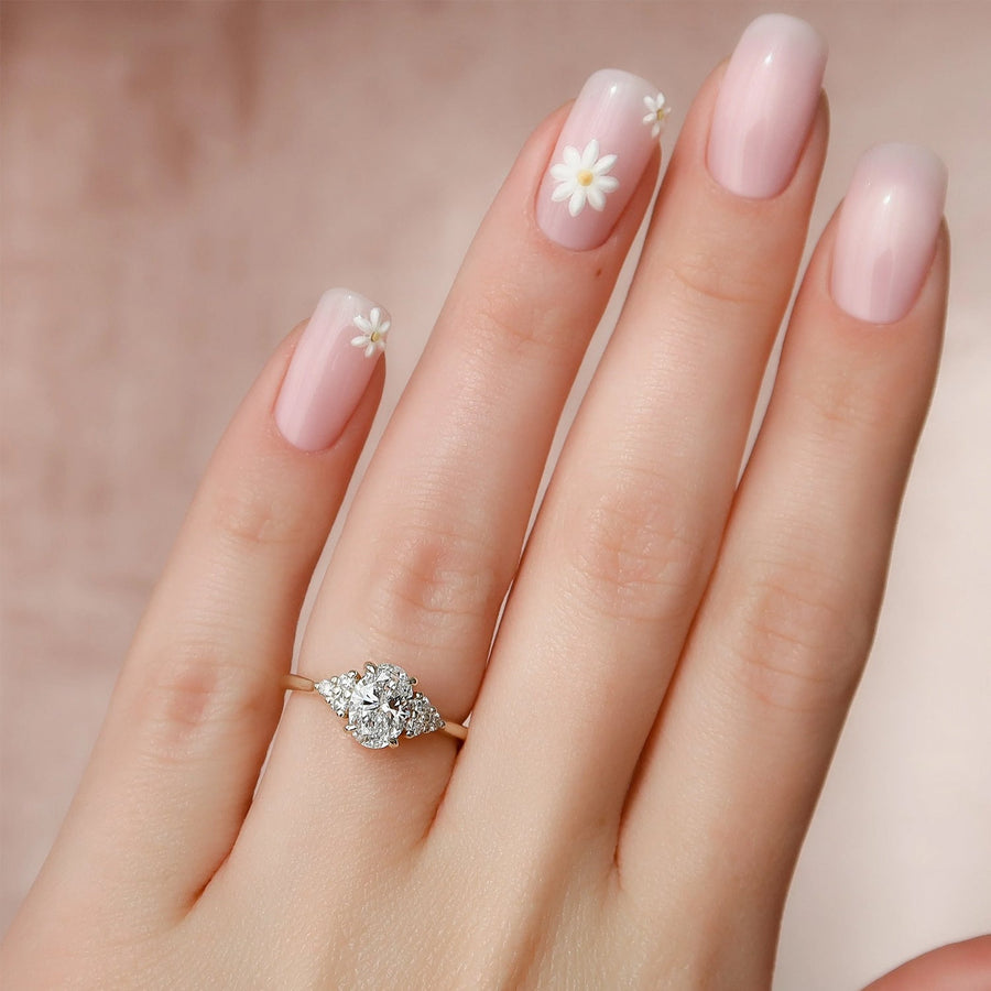 The Summer Oval Side Stone Moissanite Ring - KNT - Engagement Rings, Wedding Bands & Fine Jewelry