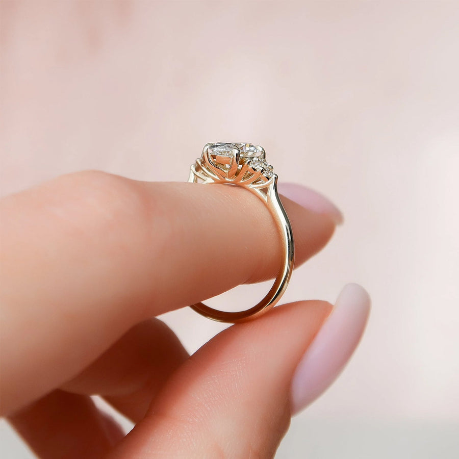 The Summer Oval Side Stone Moissanite Ring - KNT - Engagement Rings, Wedding Bands & Fine Jewelry