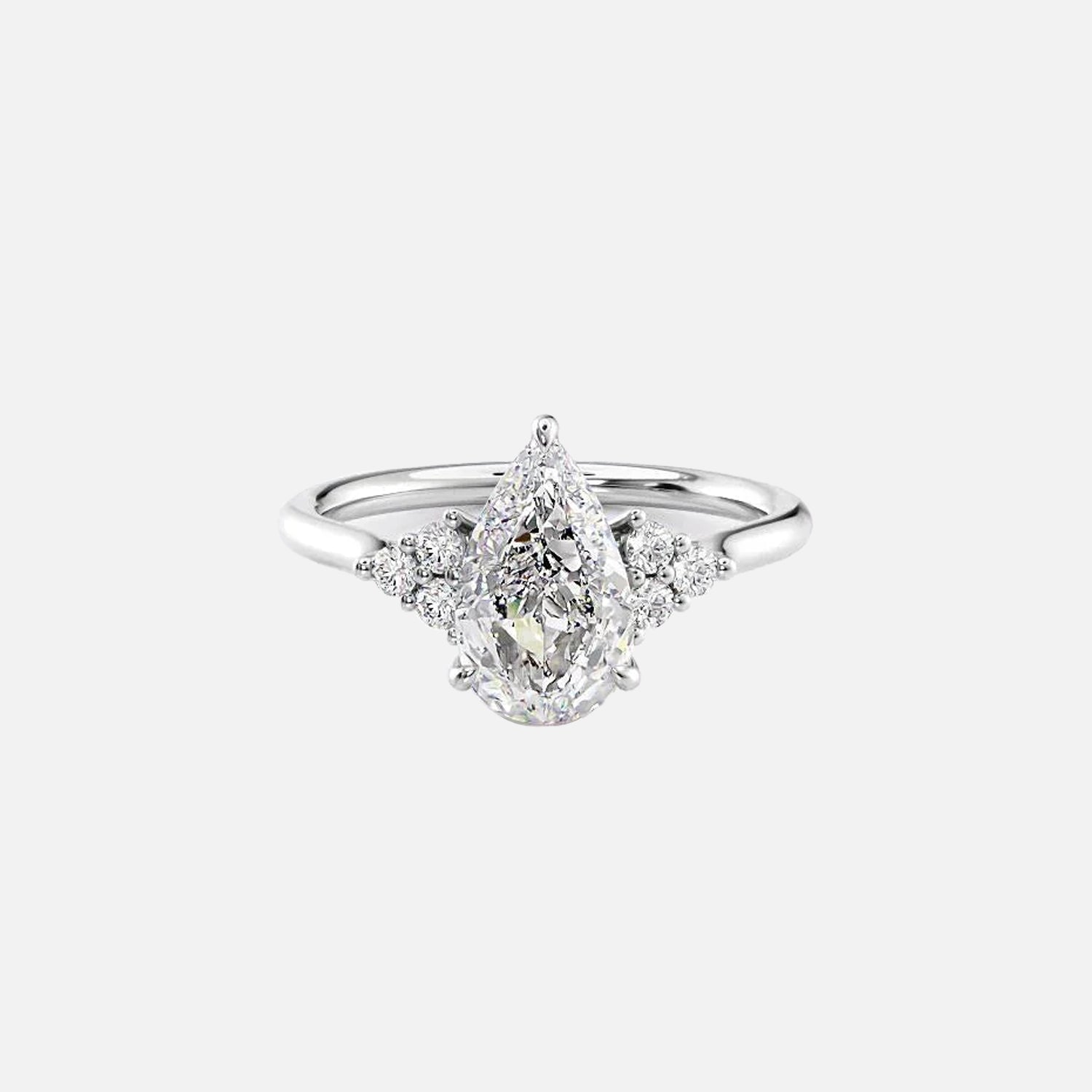 The Summer Pear Side Stone Moissanite Ring - KNT - Engagement Rings, Wedding Bands & Fine Jewelry