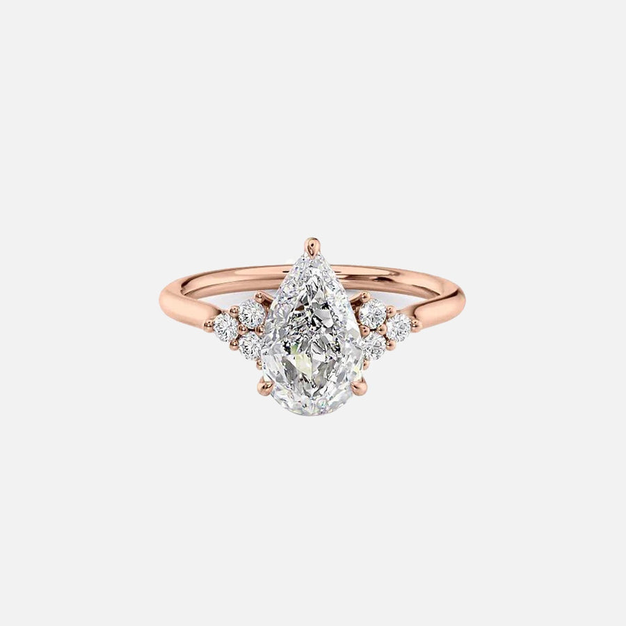 The Summer Pear Side Stone Moissanite Ring - KNT - Engagement Rings, Wedding Bands & Fine Jewelry