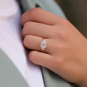 The Summer Princess Side Stone Moissanite Ring - KNT - Engagement Rings, Wedding Bands & Fine Jewelry