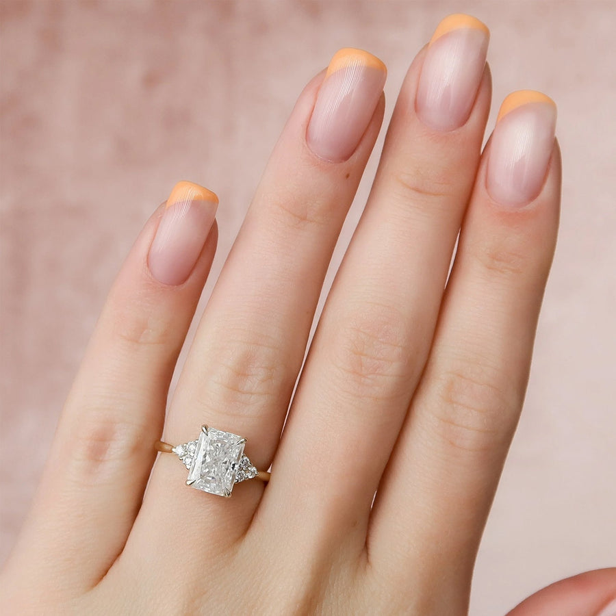 The Summer Radiant Side Stone Moissanite Ring - KNT - Engagement Rings, Wedding Bands & Fine Jewelry