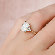 The Summer Radiant Side Stone Moissanite Ring - KNT - Engagement Rings, Wedding Bands & Fine Jewelry