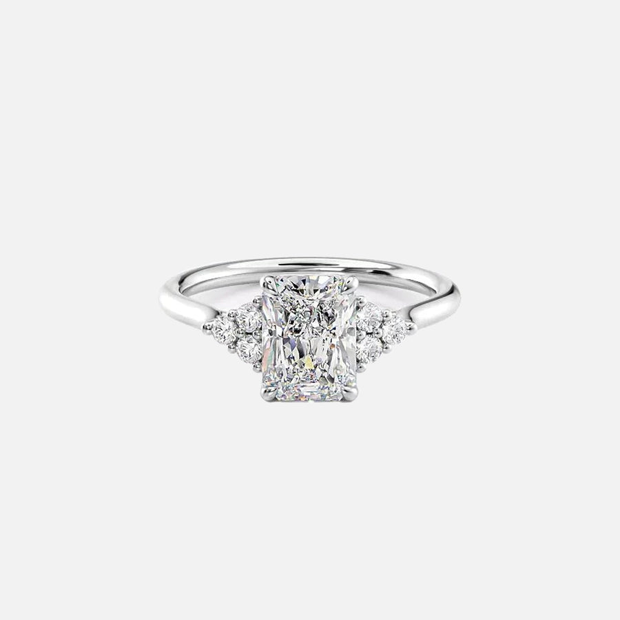 The Summer Radiant Side Stone Moissanite Ring - KNT - Engagement Rings, Wedding Bands & Fine Jewelry