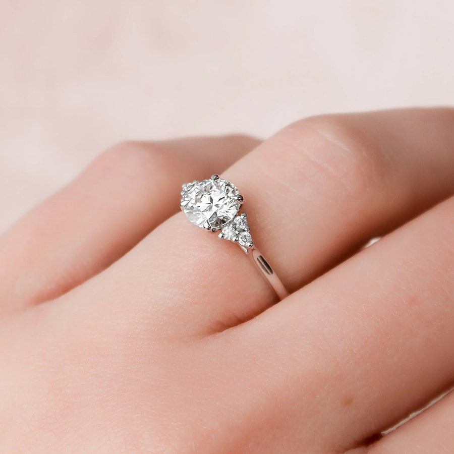 The Summer Round Side Stone Moissanite Ring - KNT - Engagement Rings, Wedding Bands & Fine Jewelry