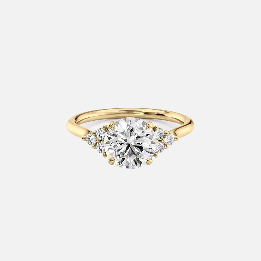 The Summer Round Side Stone Moissanite Ring - KNT - Engagement Rings, Wedding Bands & Fine Jewelry
