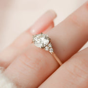 The Summer Round Side Stone Moissanite Ring - KNT - Engagement Rings, Wedding Bands & Fine Jewelry