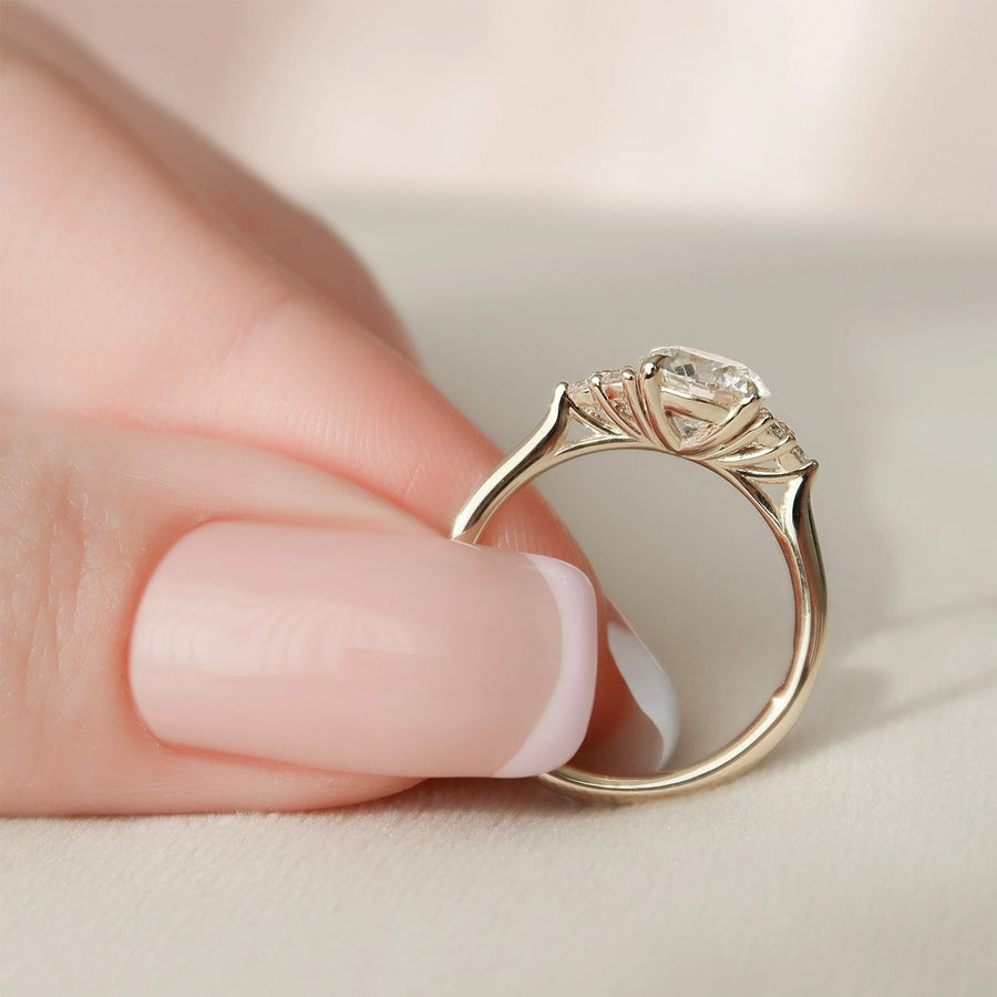 The Summer Round Side Stone Moissanite Ring - KNT - Engagement Rings, Wedding Bands & Fine Jewelry