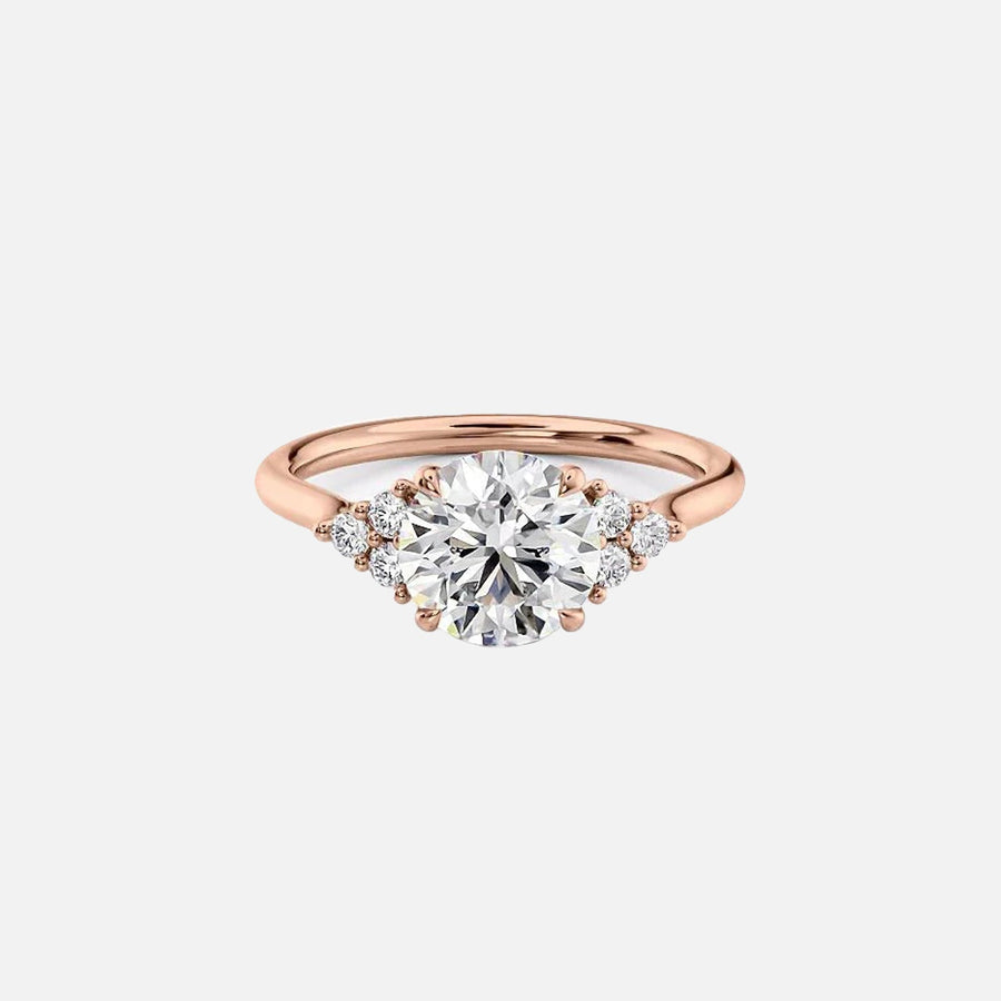 The Summer Round Side Stone Moissanite Ring - KNT - Engagement Rings, Wedding Bands & Fine Jewelry
