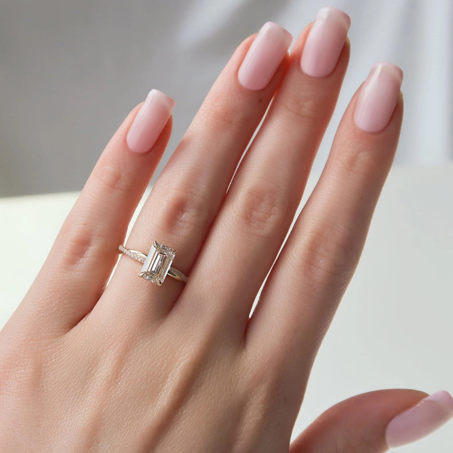 The Sunny Emerald Pave Moissanite Ring - KNT - Engagement Rings, Wedding Bands & Fine Jewelry