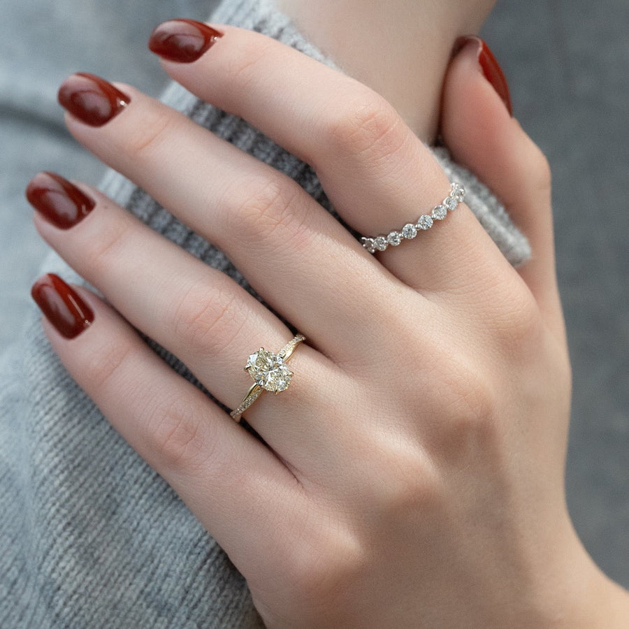 The Sunny Oval Pave Moissanite Ring - KNT - Engagement Rings, Wedding Bands & Fine Jewelry